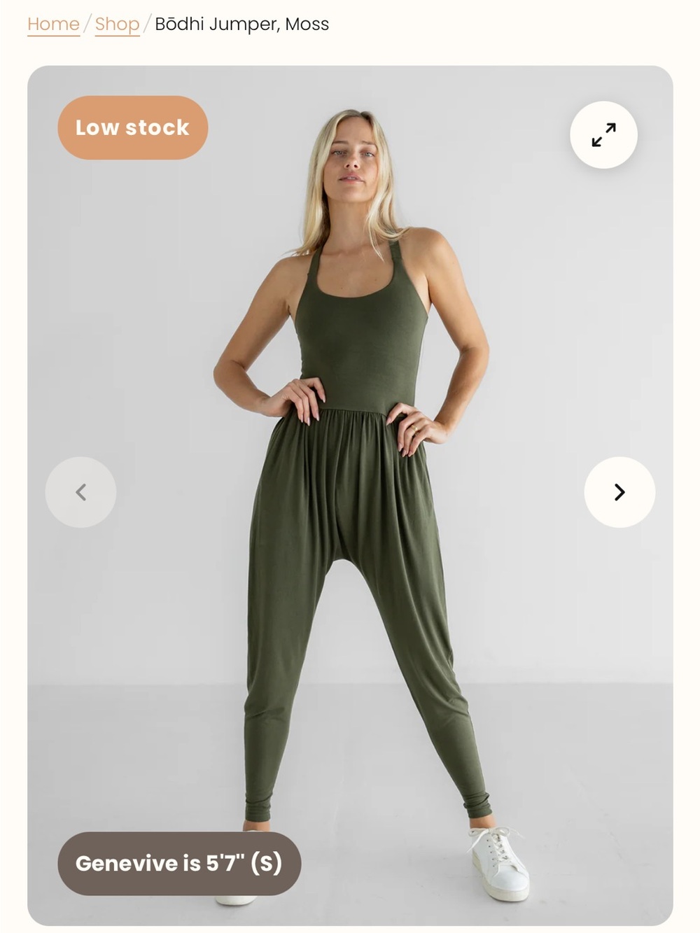 IMBODHI Women’s Olive Halter Harem Jumpsuit